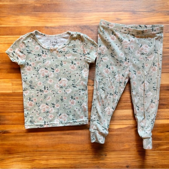 Toddler Girl Pajama Set Bundle - Size 3T (3 Sets) - Flamingos / Floral / Fruit - Picture 9 of 14